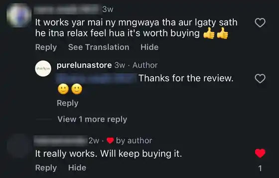 via Instagram comments